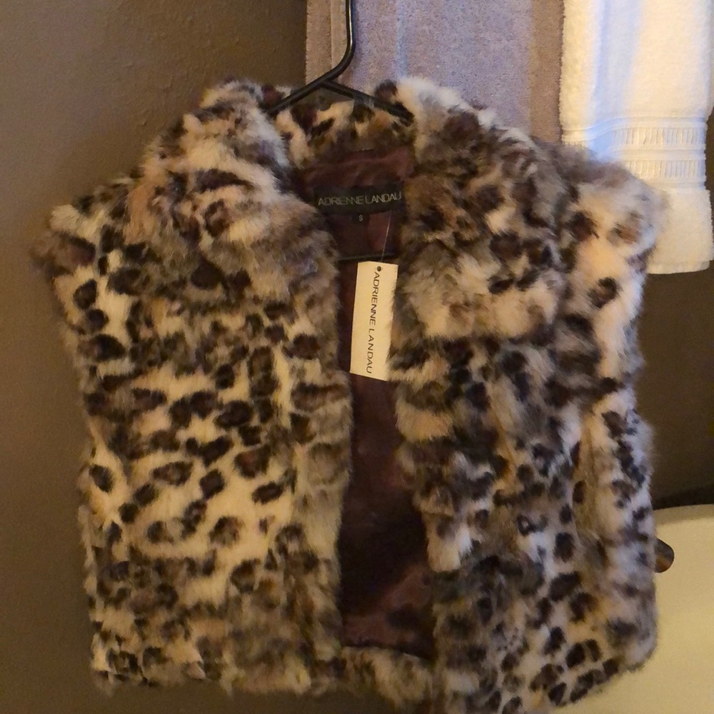 Adrienne Landau Leopard Print Vest